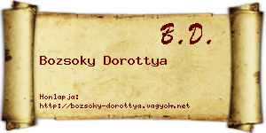 Bozsoky Dorottya névjegykártya